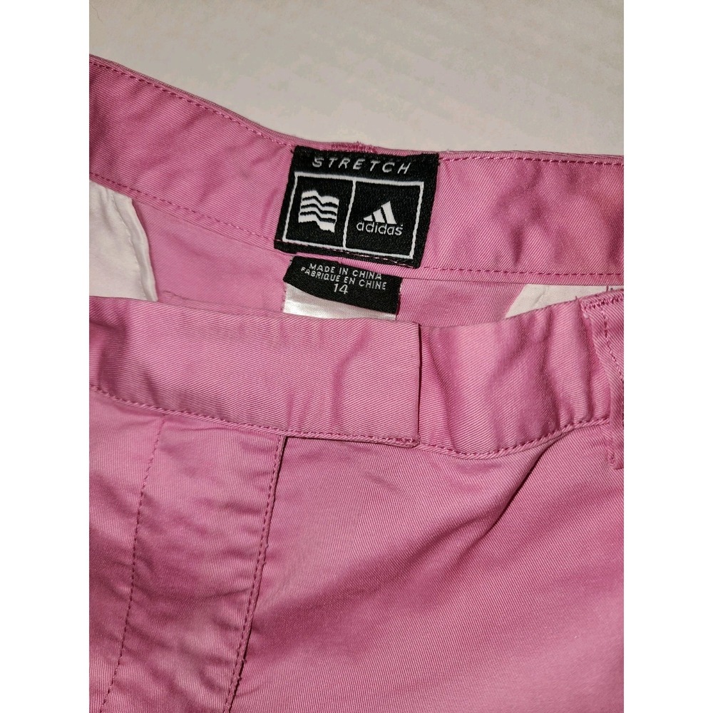 Women's Adidas Stretch Chino Golf Shorts Size 14 Pink, Barbiecore, Preppy - Picture 3 of 8